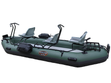 Load image into Gallery viewer, STALKER Mad Boats® CHUBUT River Raft™ - Three Seats TakeDown Inflatable Lightweight Fishing Boat with Dual Outboard Motor Plates
